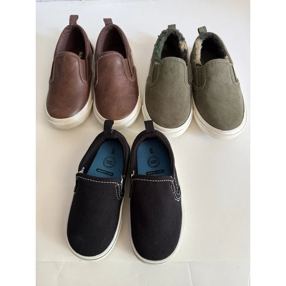 Lot Of 3 Pairs Toddler Size‎ 6 And 7 Boy Shoes Sneakers Old Navy Wonder Nation